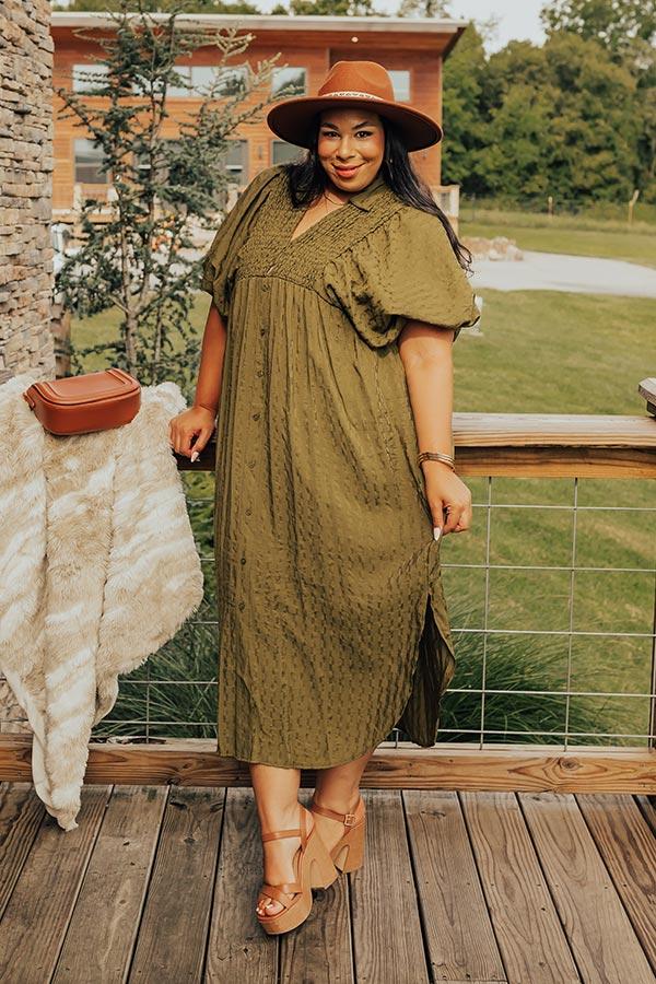 Wine Tasting Ready Midi in Olive Curves Product Image