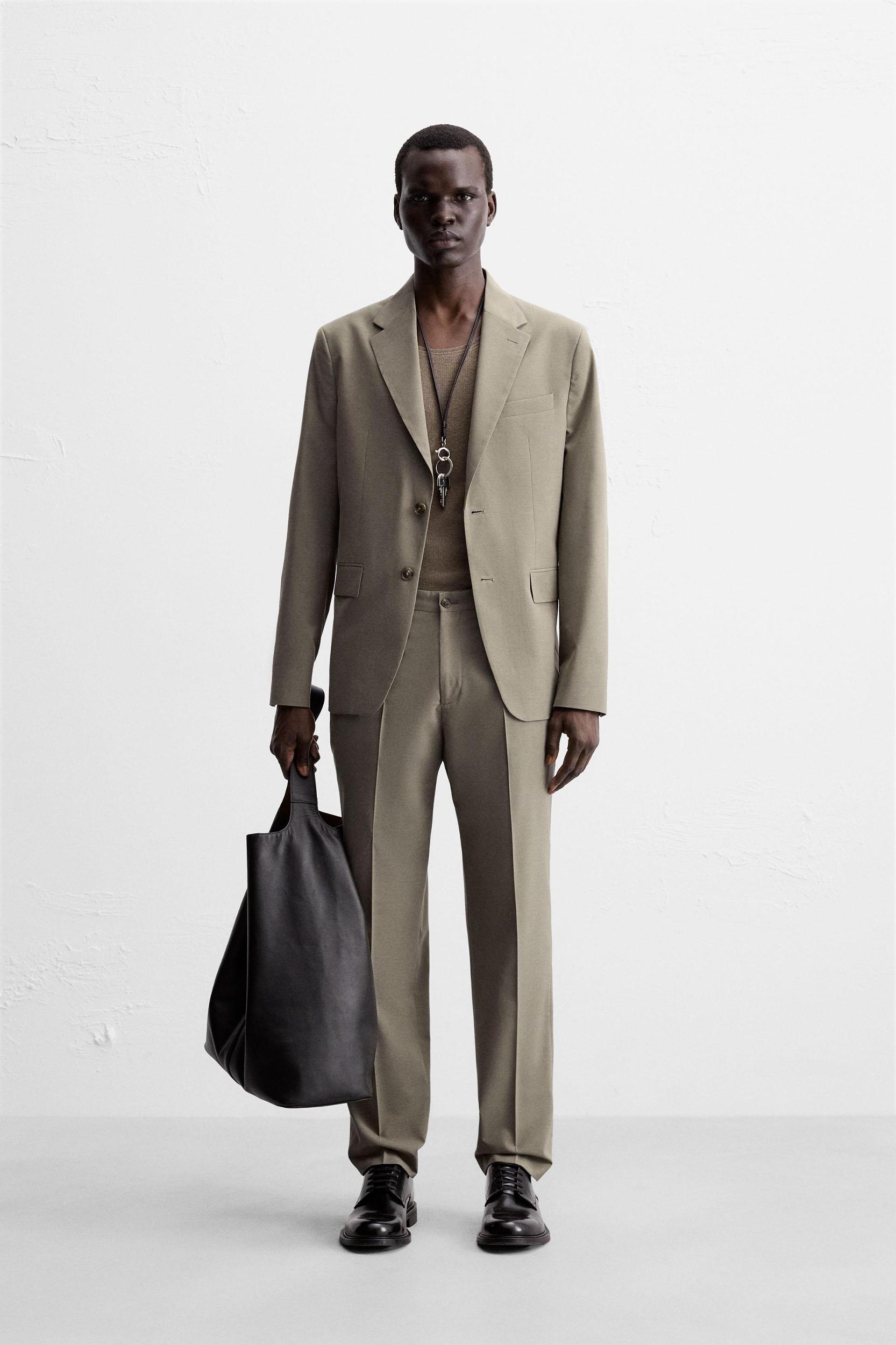 TEXTURED SUIT PANTS Product Image