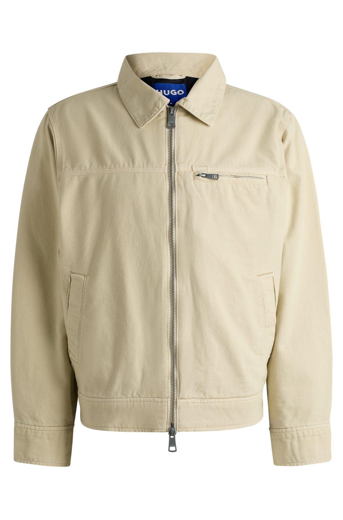 Regular-fit padded jacket in cotton canvas Product Image
