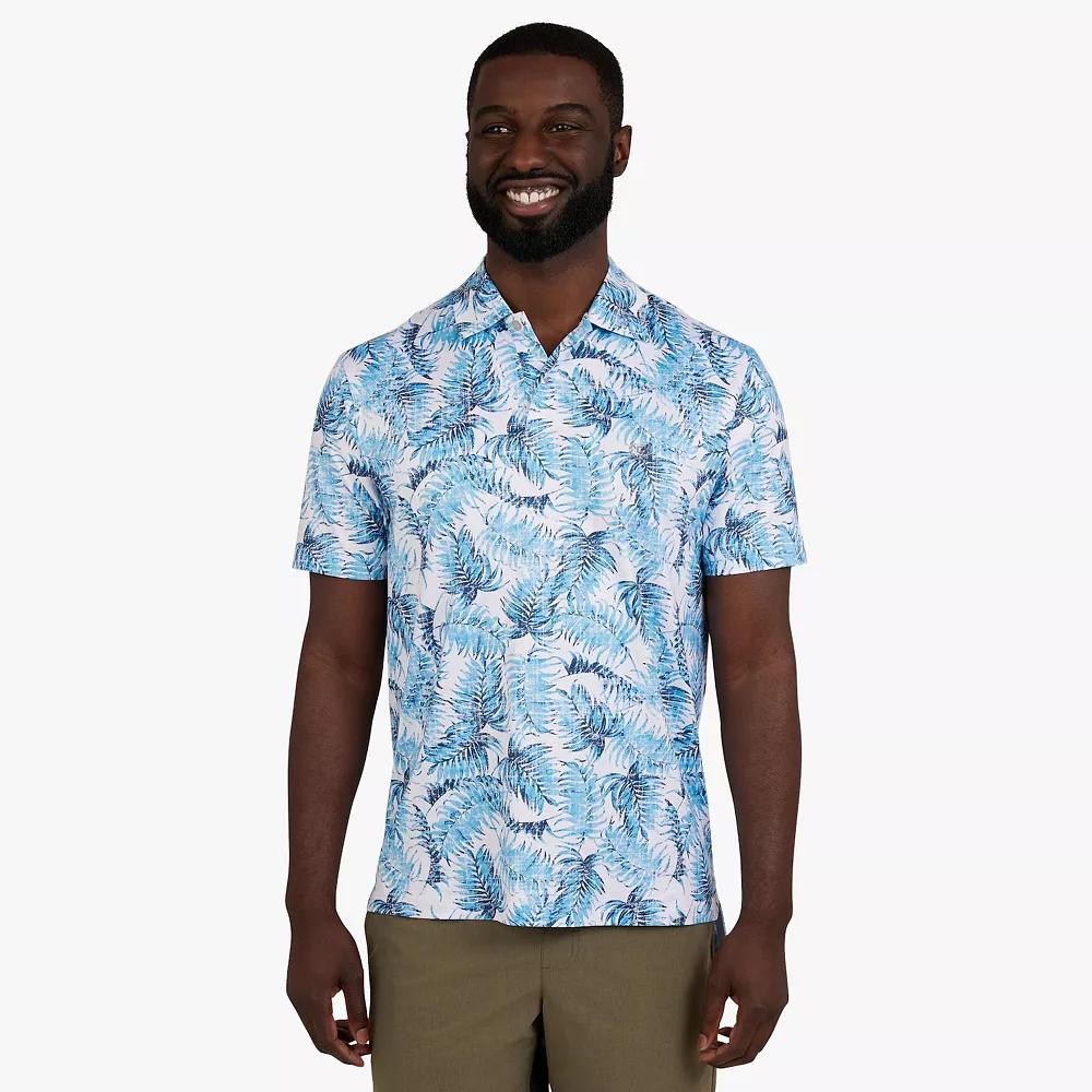 Men's Chaps Short Sleeve Printed Performance Polo, Size: XXL, Biker Blue Product Image