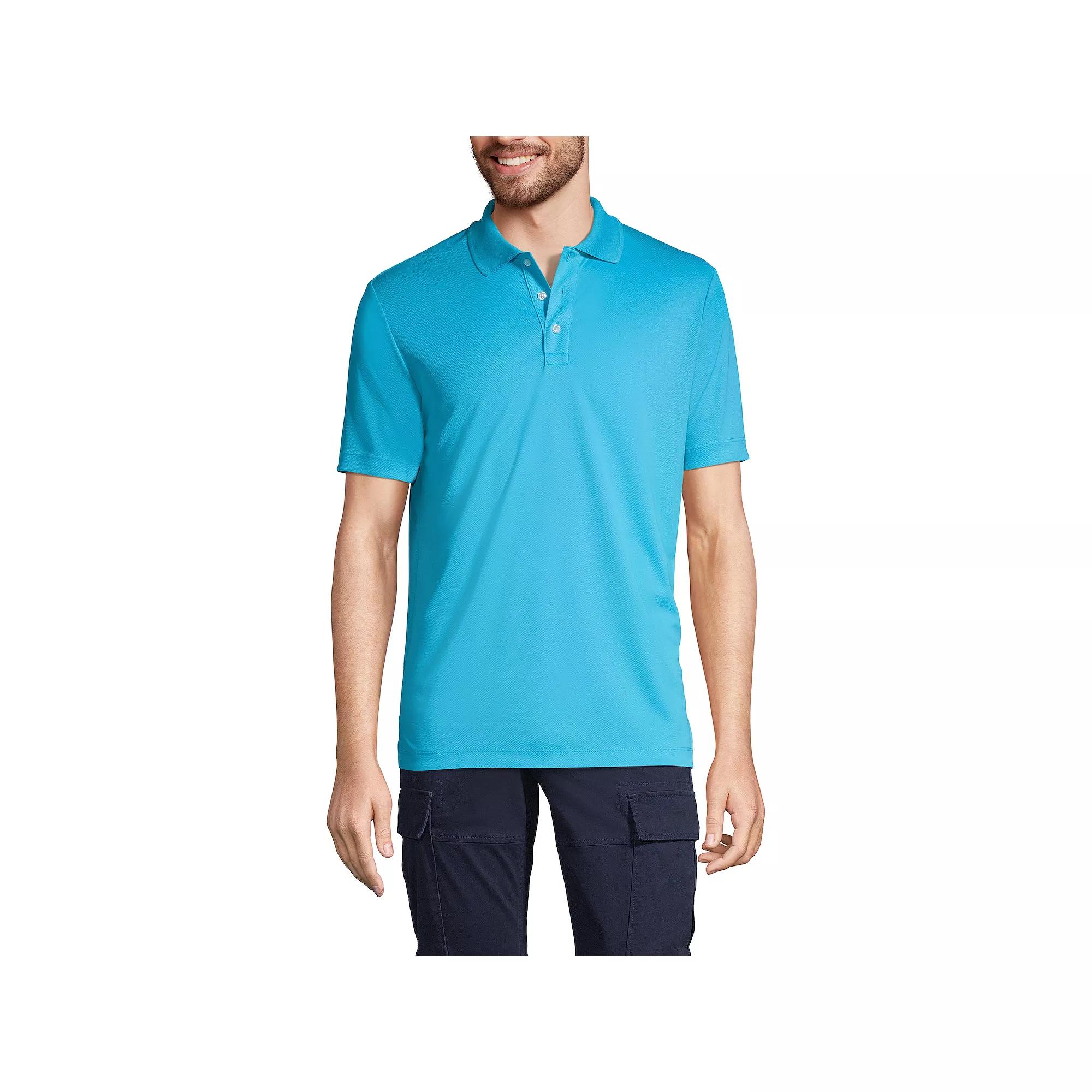 Men's Lands' End Short Sleeve Moisture-Wicking Active Polo Shirt,  Product Image