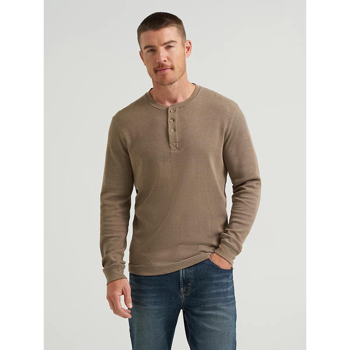 Men's Five Star Premium Waffle Henley in Cub Heather Product Image