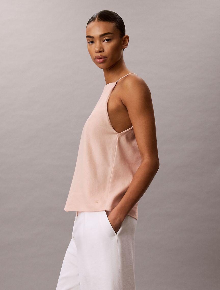 Linen Blend Sleeveless Top Product Image