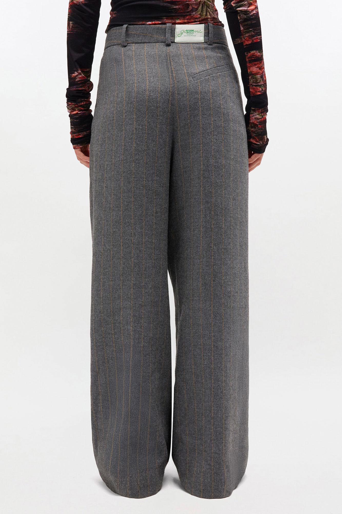 Grey Stripe Cross-over Pants Product Image