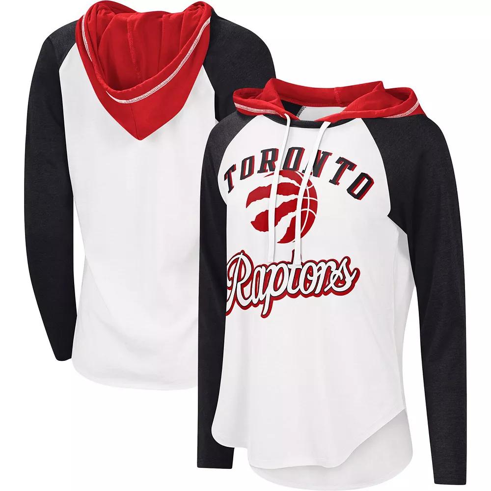 Women's G-III 4Her by Carl Banks White Toronto Raptors MVP Raglan Hoodie Long Sleeve T-Shirt, Size: Small, Rpt White Product Image