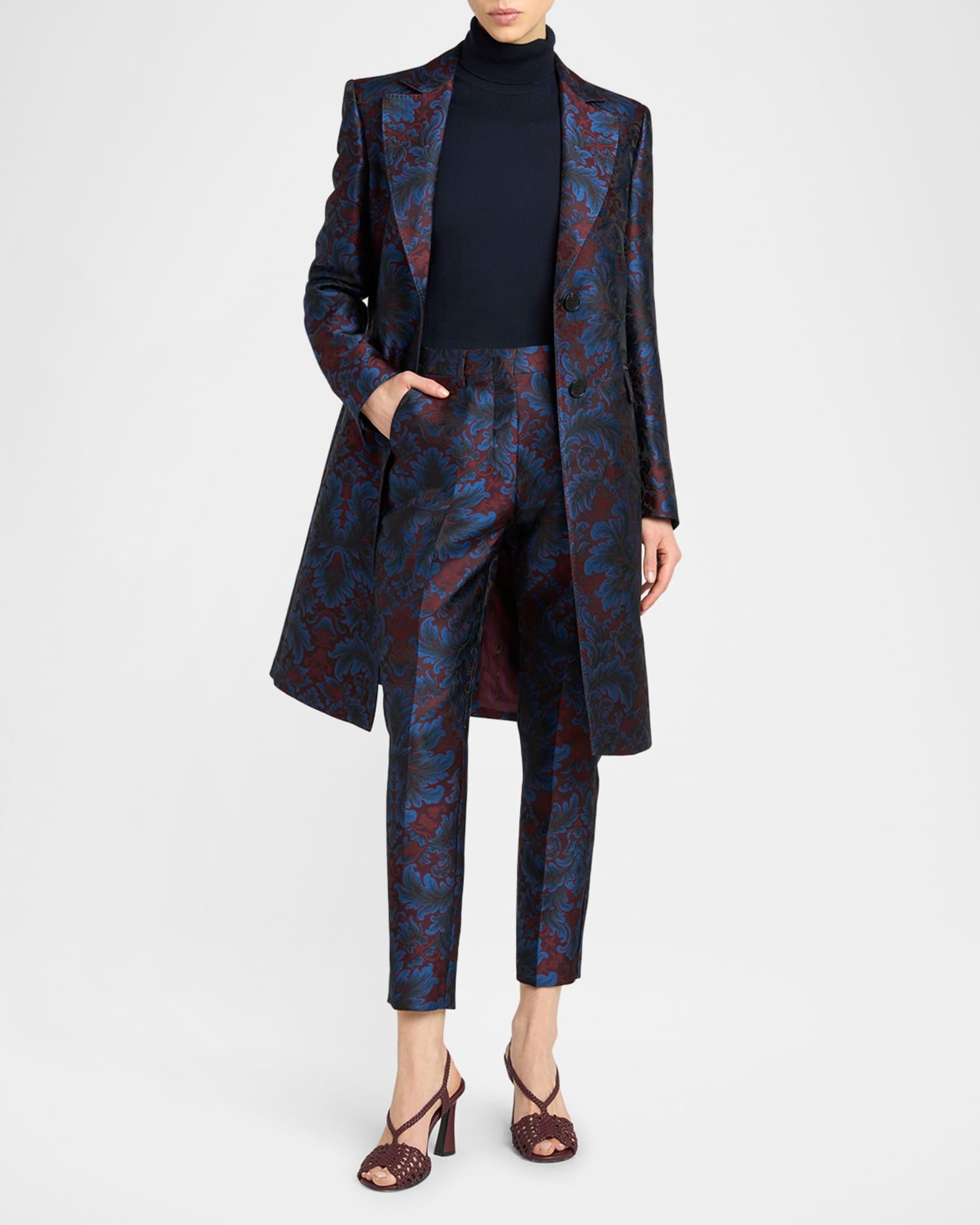 Floral Brocade Single-Breasted Princess Coat Product Image