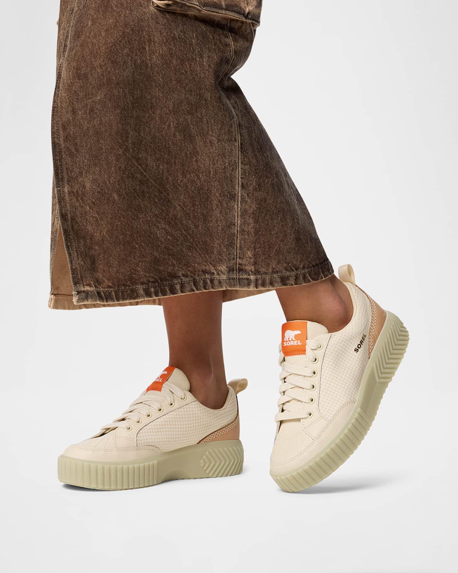 Ona Ave Check Mixed Leather Sneakers Product Image