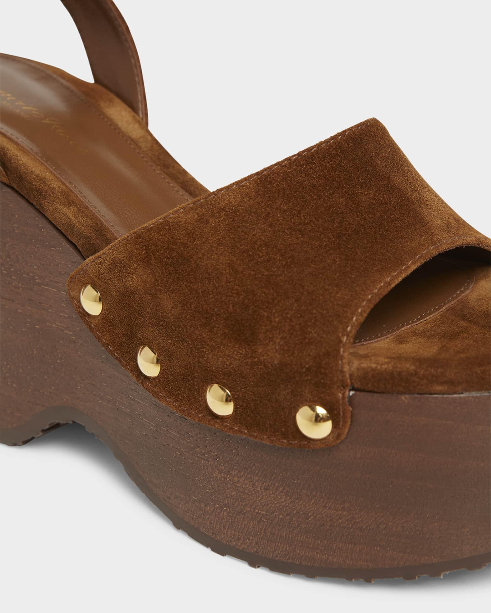 Suede Ankle-Strap Platform Sandals Product Image