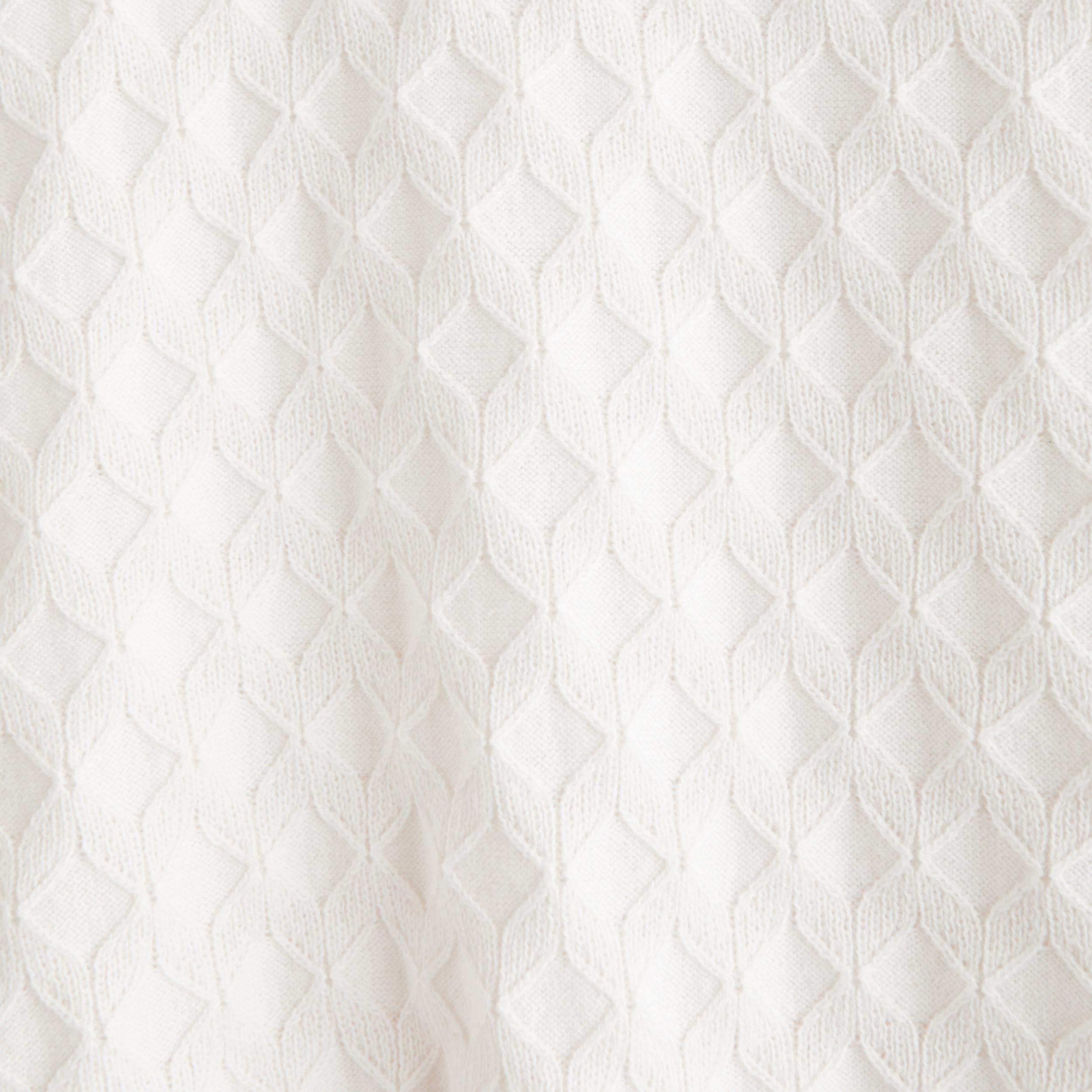 Pointelle Stitch Johnny Collar Sweater Polo Product Image