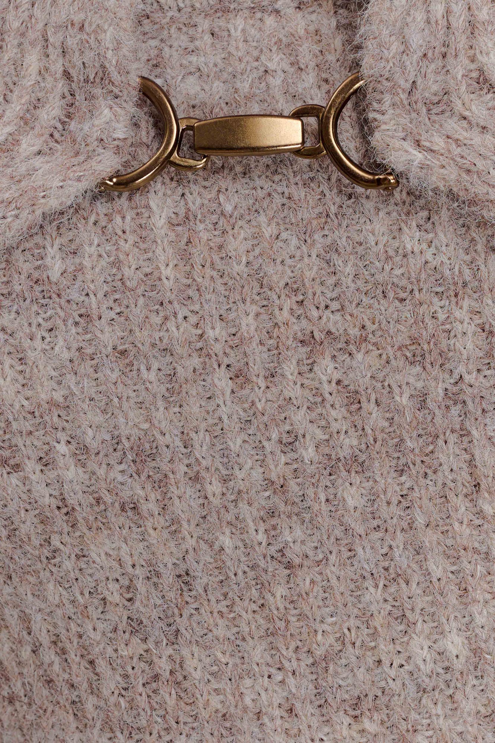 Baxter Off Shoulder Fluffy Knit Midi Dress - Taupe Marle Product Image