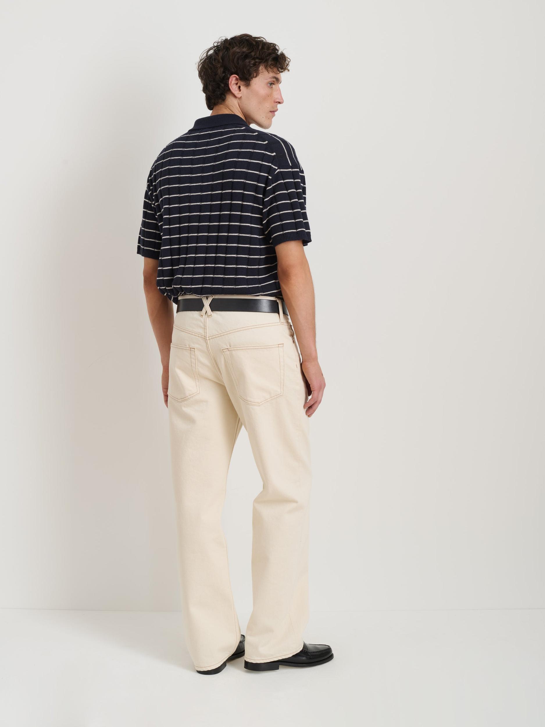 Polo Stripe Sweater In Wide Rib Product Image