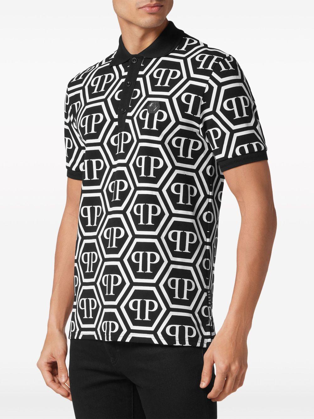 monogram-print cotton polo shirt Product Image