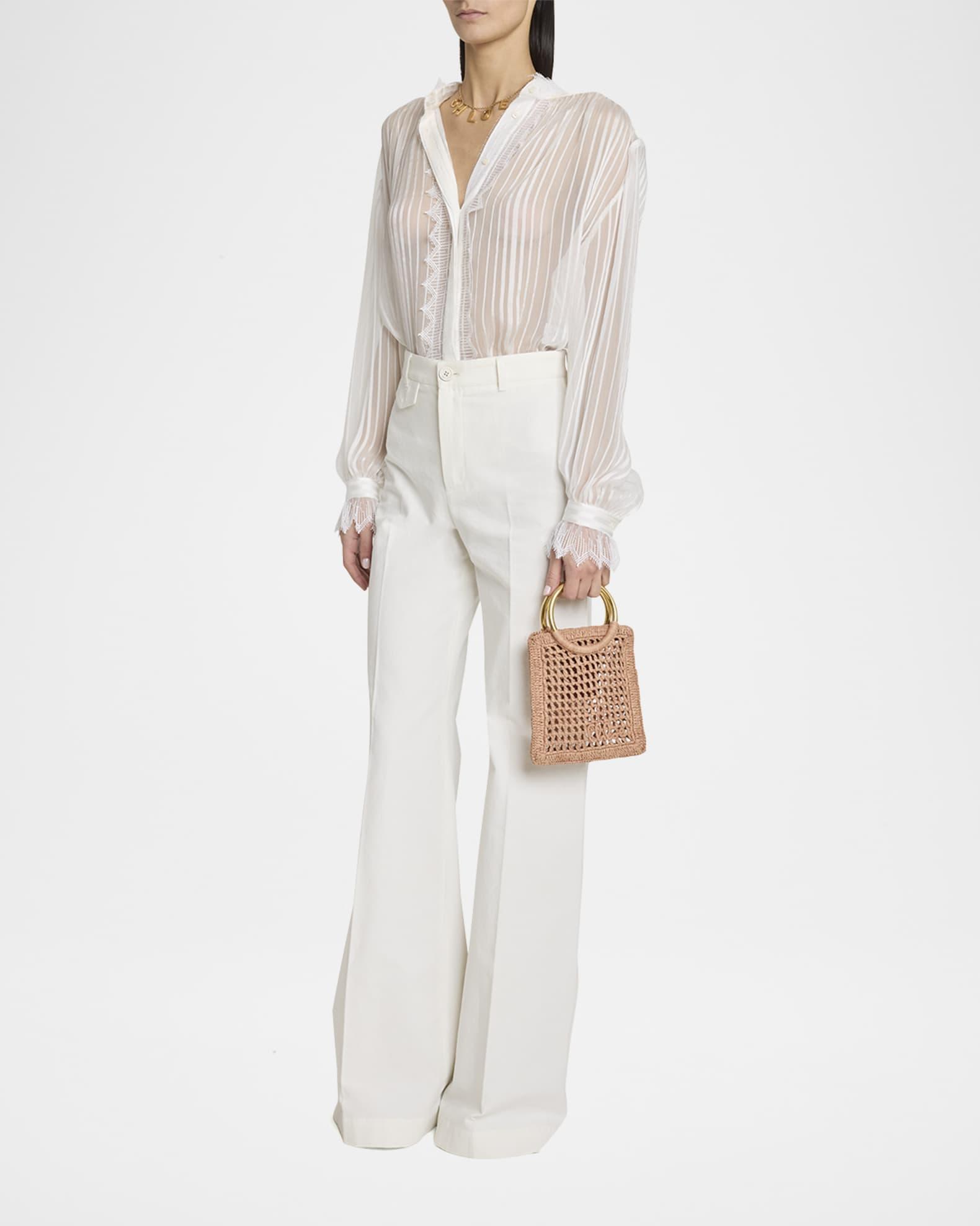 Summer Banana Tote Bag in Crochet Paper and Leather  Product Image