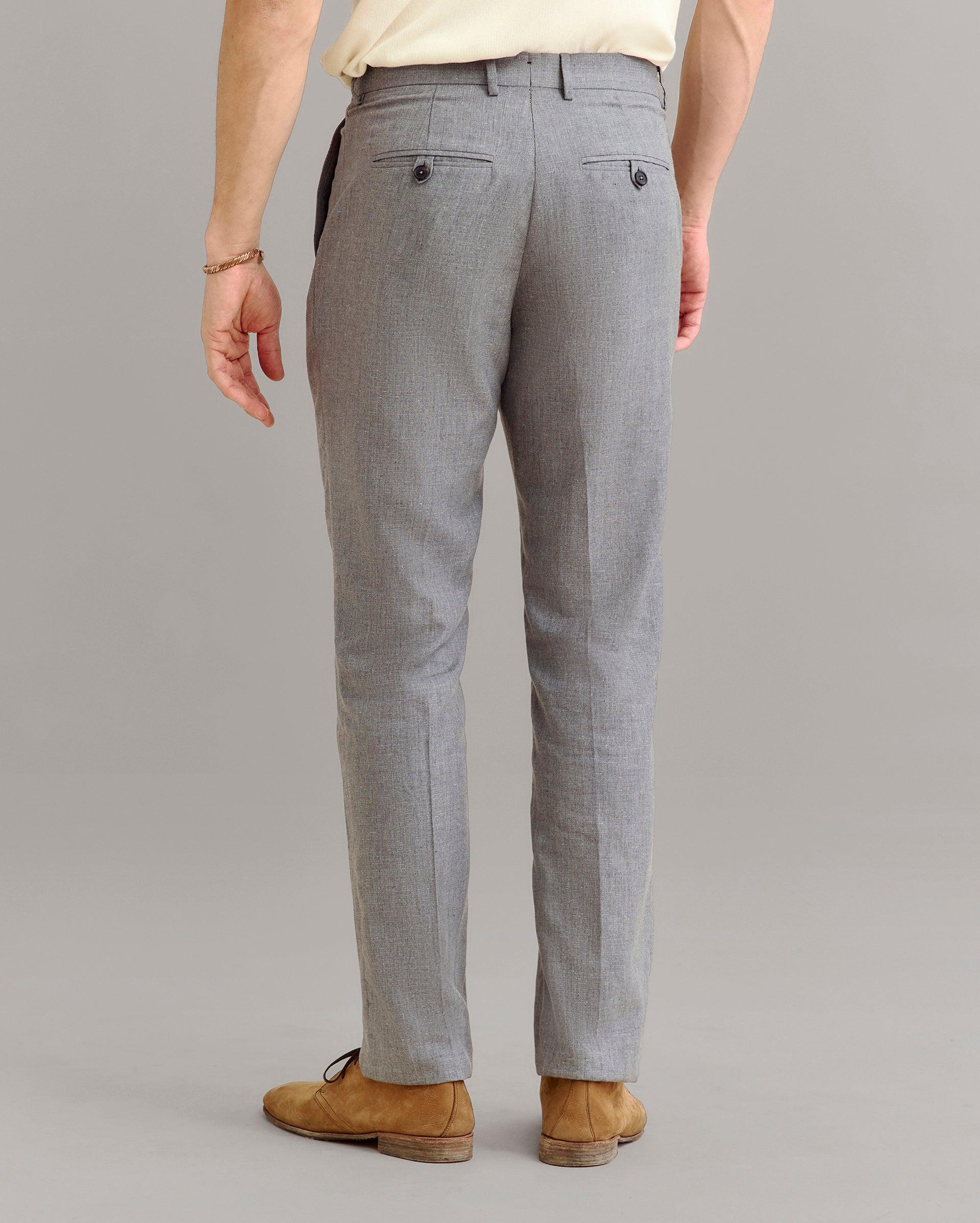Textured Flat Front Trouser -  Product Image