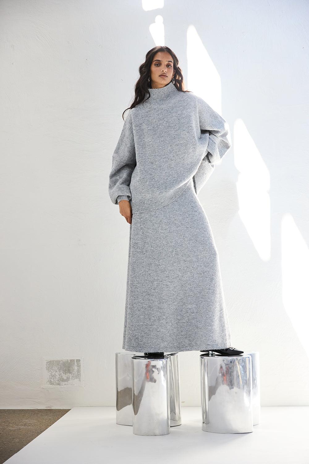 Yumi Knit Jumper Grey Marle Product Image