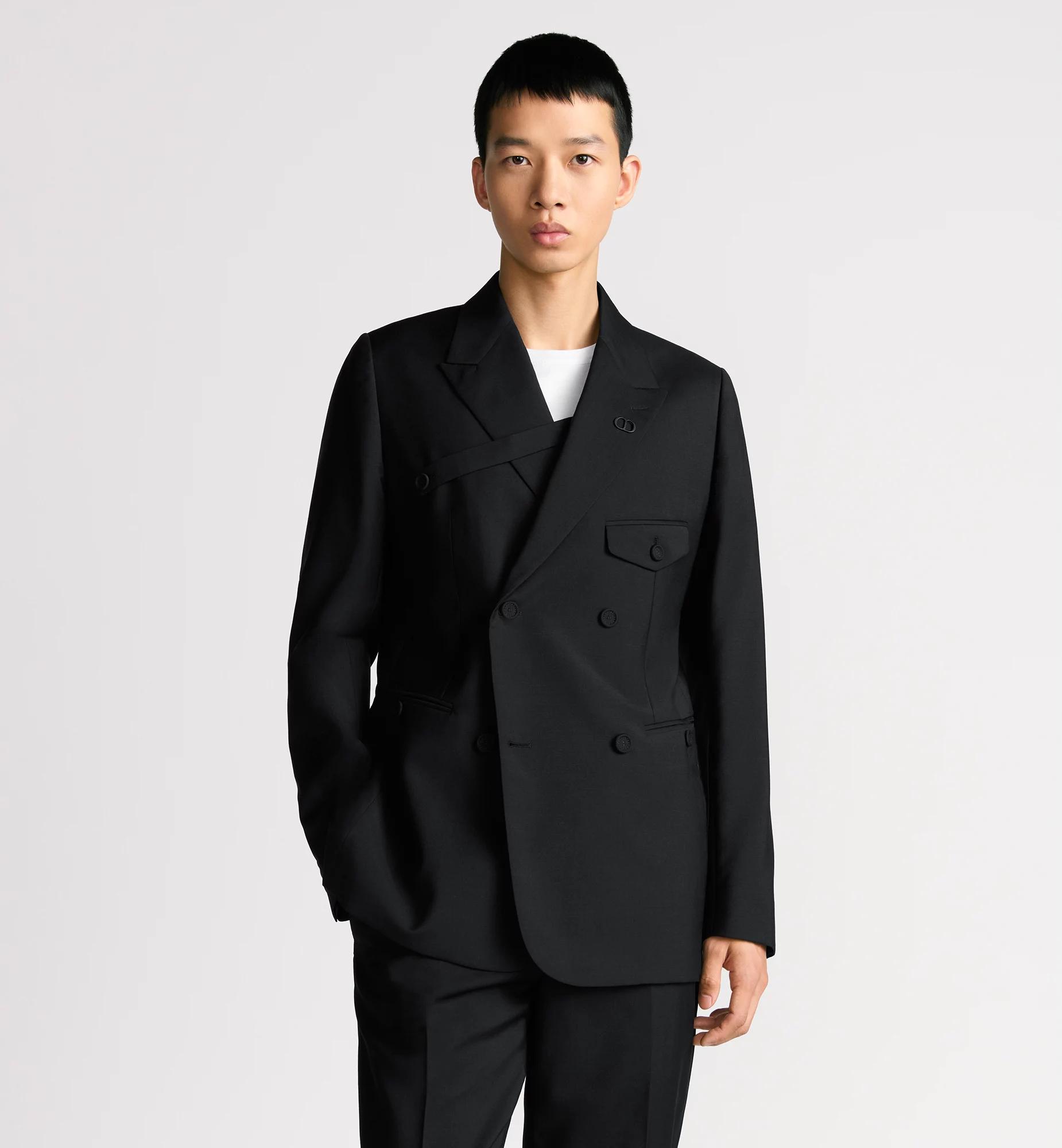 Double-Breasted Jacket with Buttoned Strap Product Image