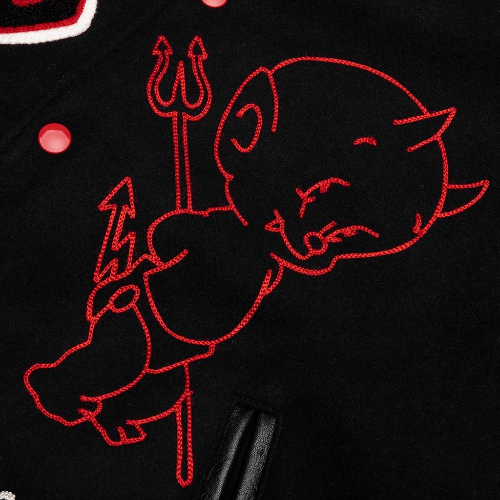 Saint Michael Devil Varsity Jacket - Black Male Product Image