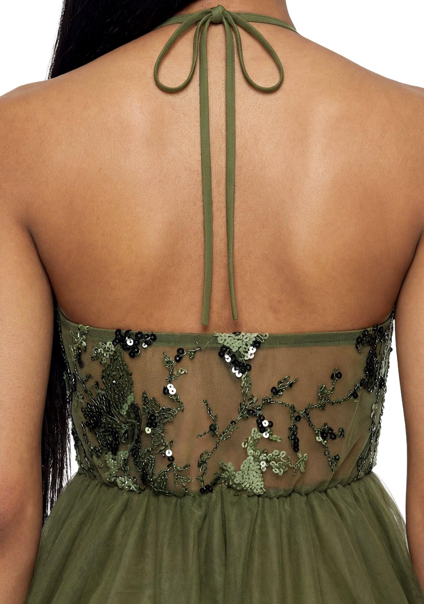 Fairy Sequin Halter Top - Green Product Image