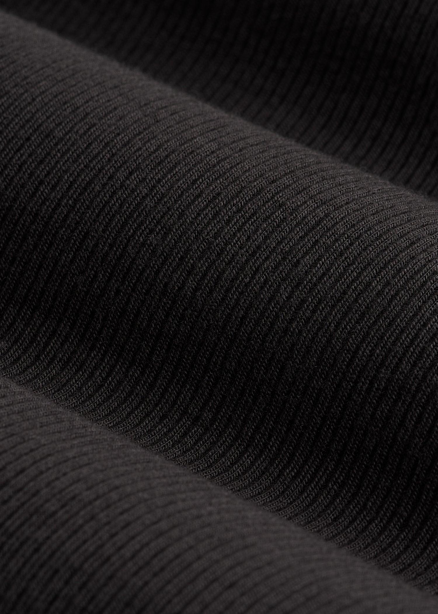 Fitted Ribbed Long Sleeve Henley for Tall Women in Black Female Product Image