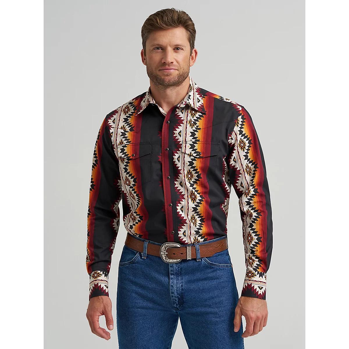 Men's Checotah® Long Sleeve Western Snap Printed Shirt Fire Product Image