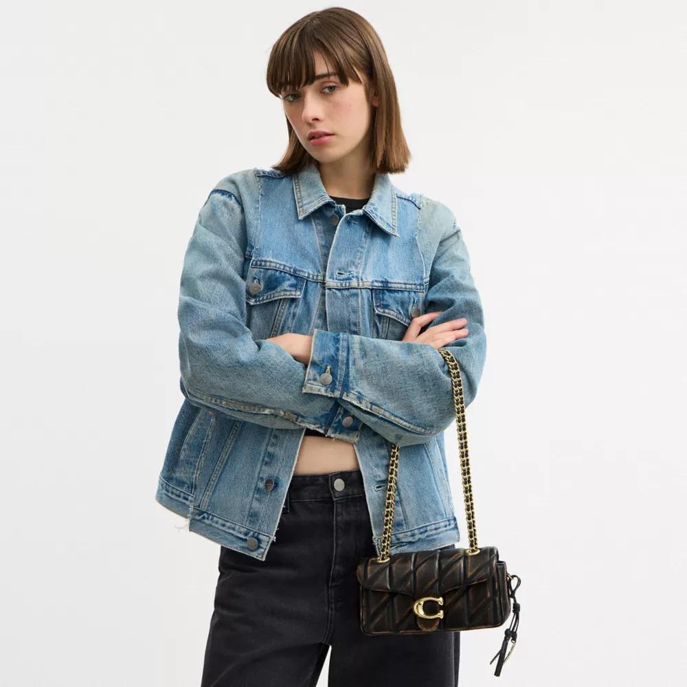 Tabby Shoulder Bag 20 In Loved Leather With Quilting Product Image