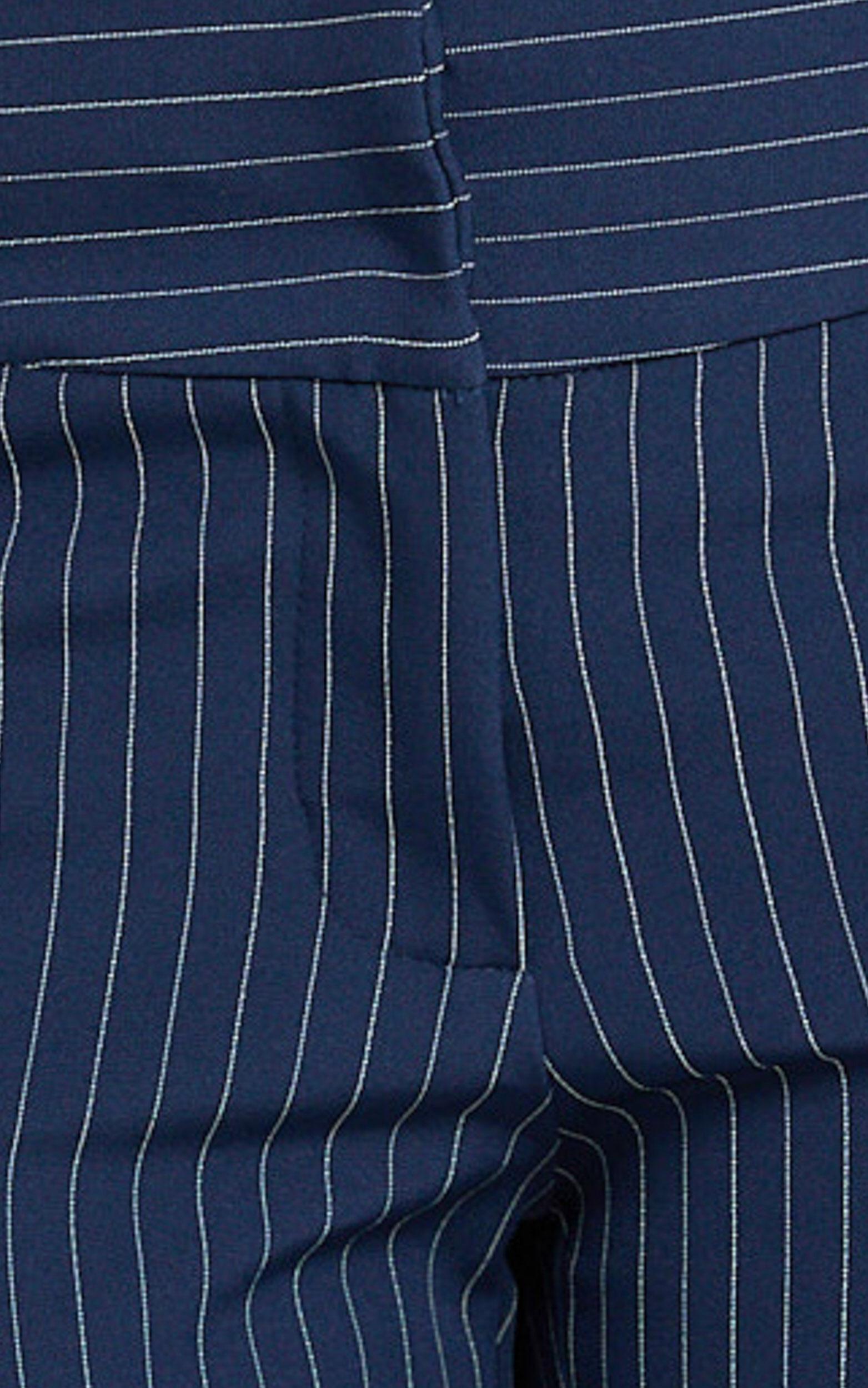 Elliot Pants - Mid Rise Pinstripe Bootleg Pants in Navy Product Image