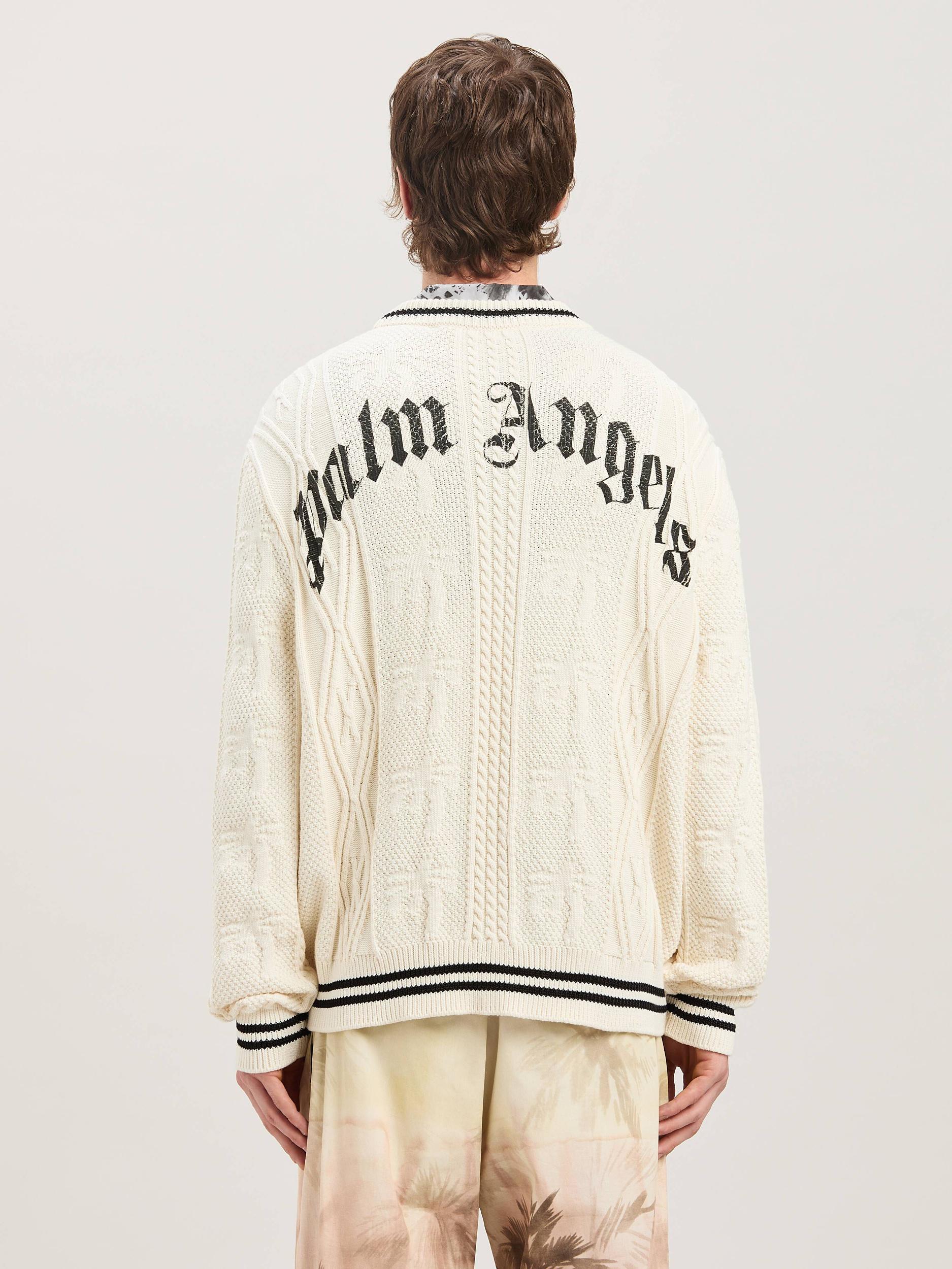 CURVED LOGO CABLE SWEATER OFF WHITE - BL Product Image