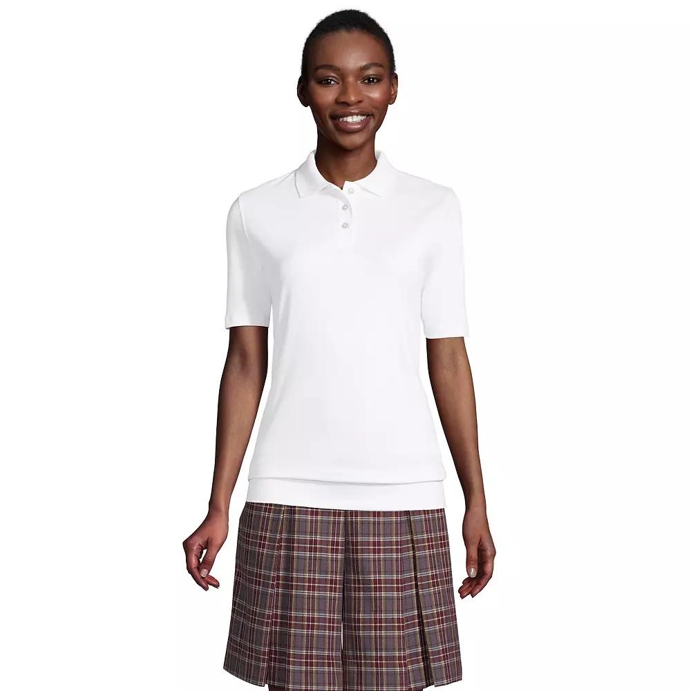 Women's Lands' End Short Sleeve Banded Bottom Polo Shirt,  Product Image