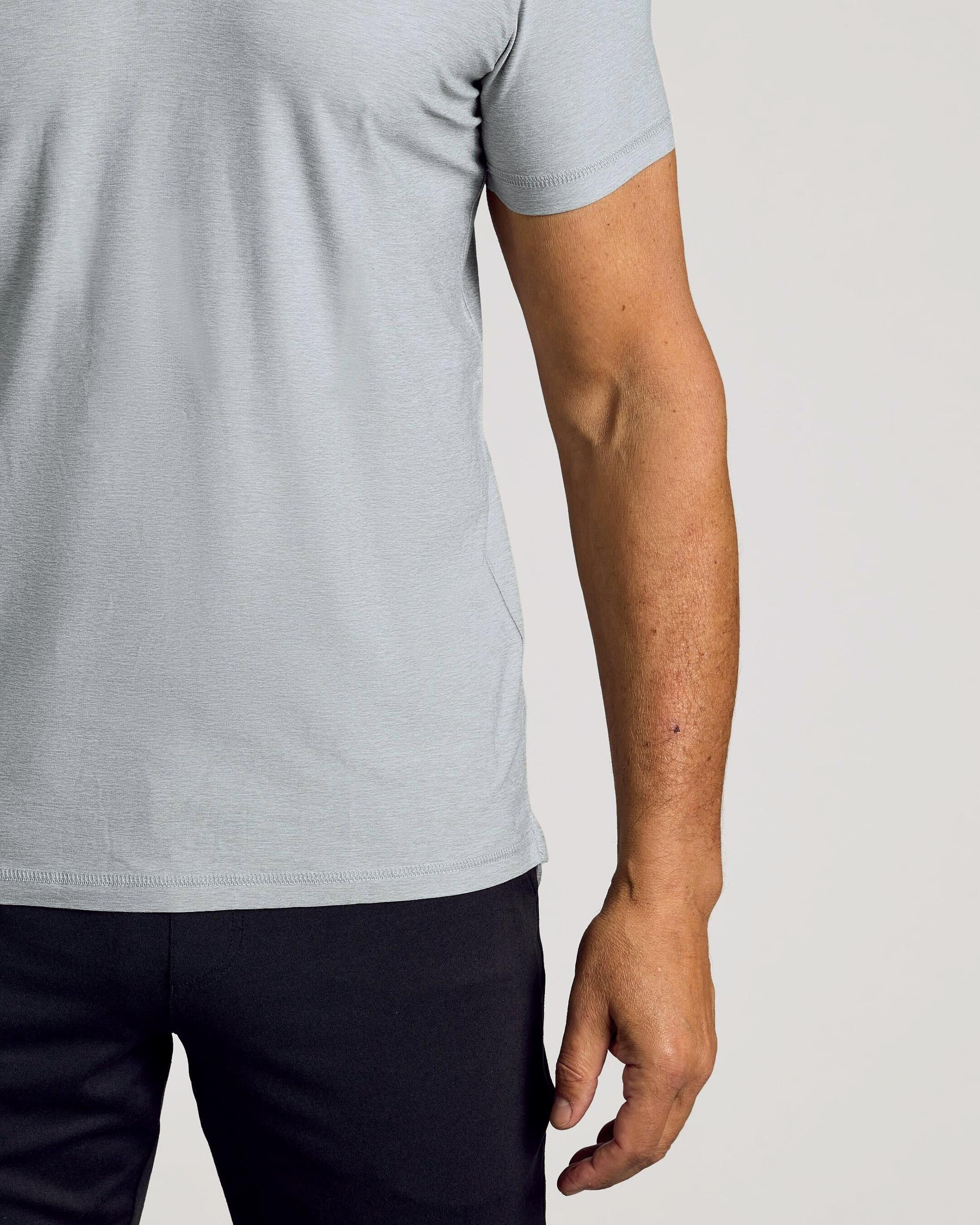 Heather Light Gray Active Short Sleeve Polo Product Image