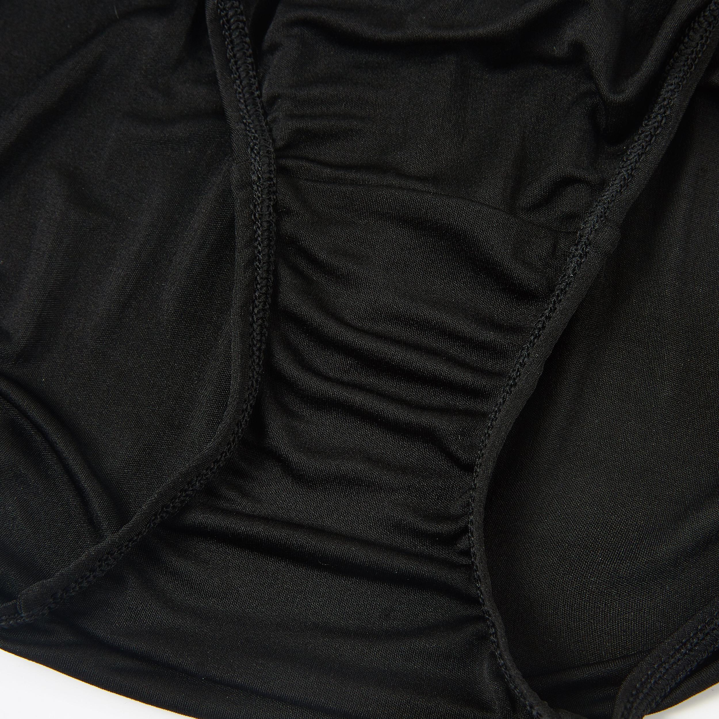 Knitted Silk Mid Rise French Cut Panties | Black Vodka | Shimmer Collection Product Image