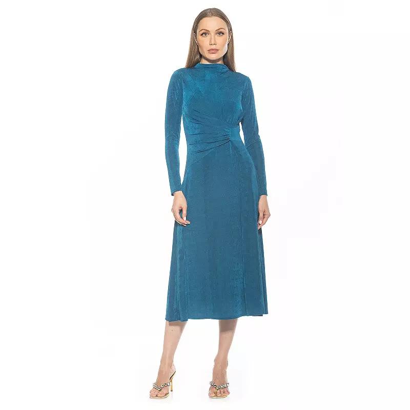 Women's ALEXIA ADMOR Marla Draped Long Sleeve Maxi Dress,  Product Image