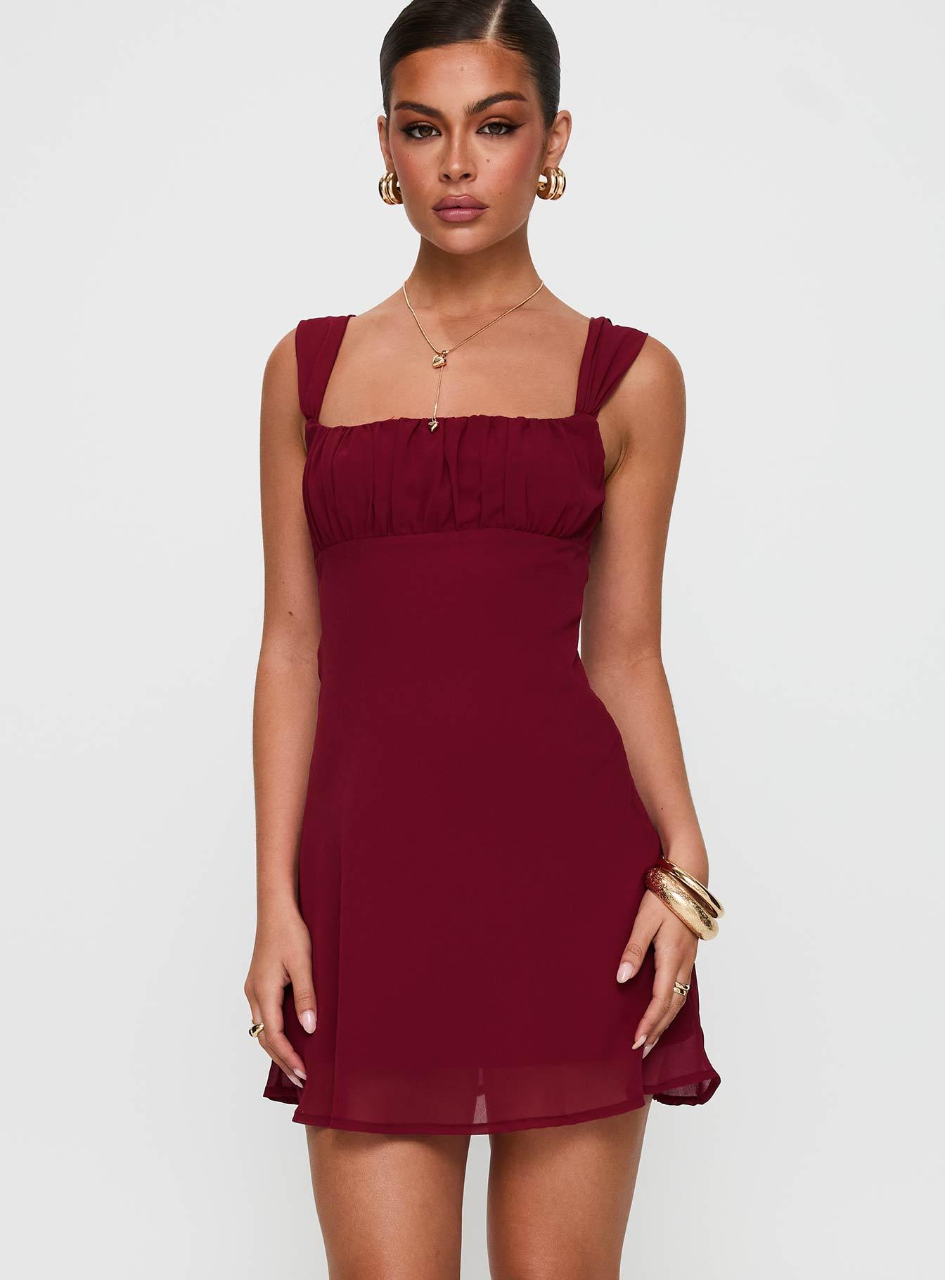 Solasta Mini Dress Red Product Image