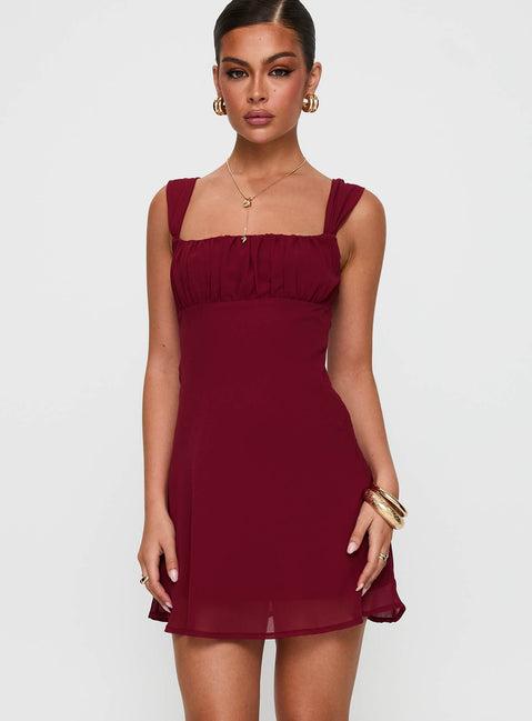 Solasta Mini Dress Red Product Image