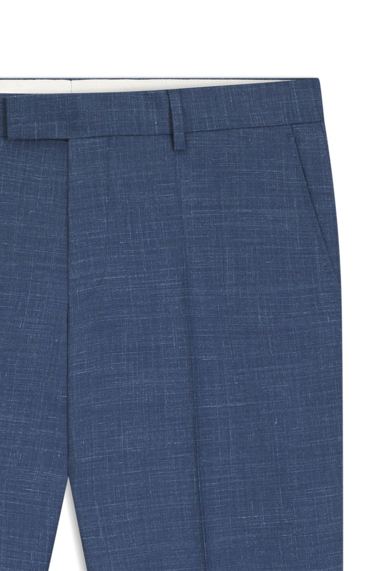 Slim-fit trousers in virgin wool, silk and linen Product Image