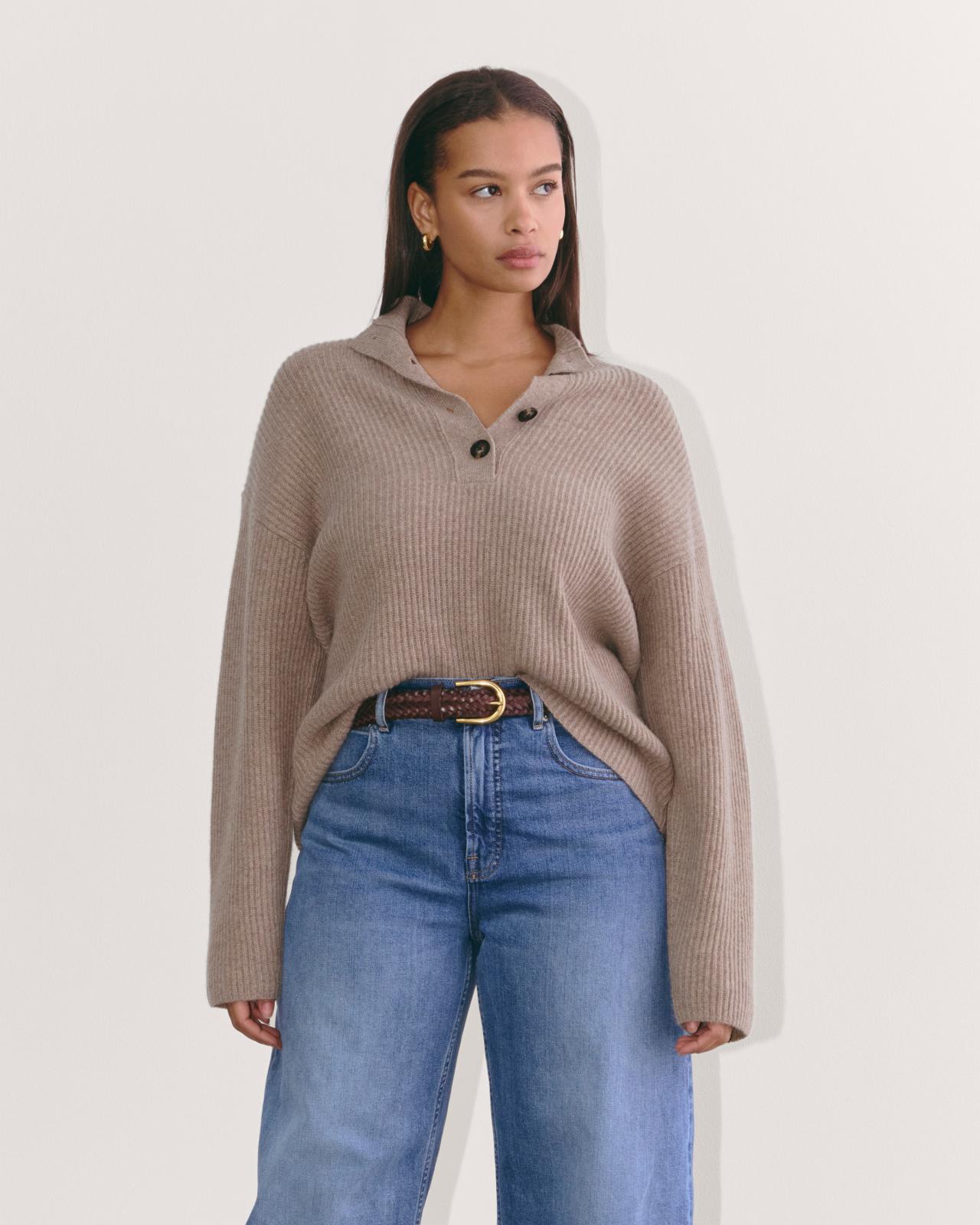 Womens Cocoon Henley in Wool Cashmere Sweater by Everlane Product Image