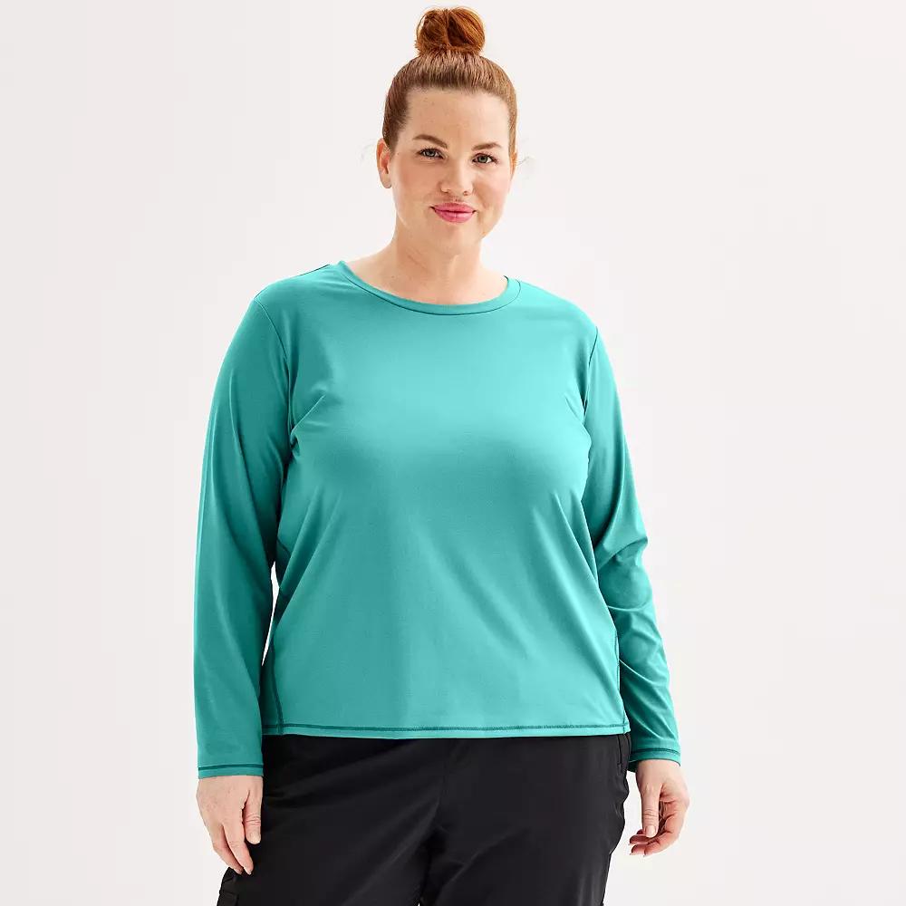 Plus Size Tek Gear® Essential Soft Long Sleeve Tee, Women's, Size: 1XL, Solomon Product Image