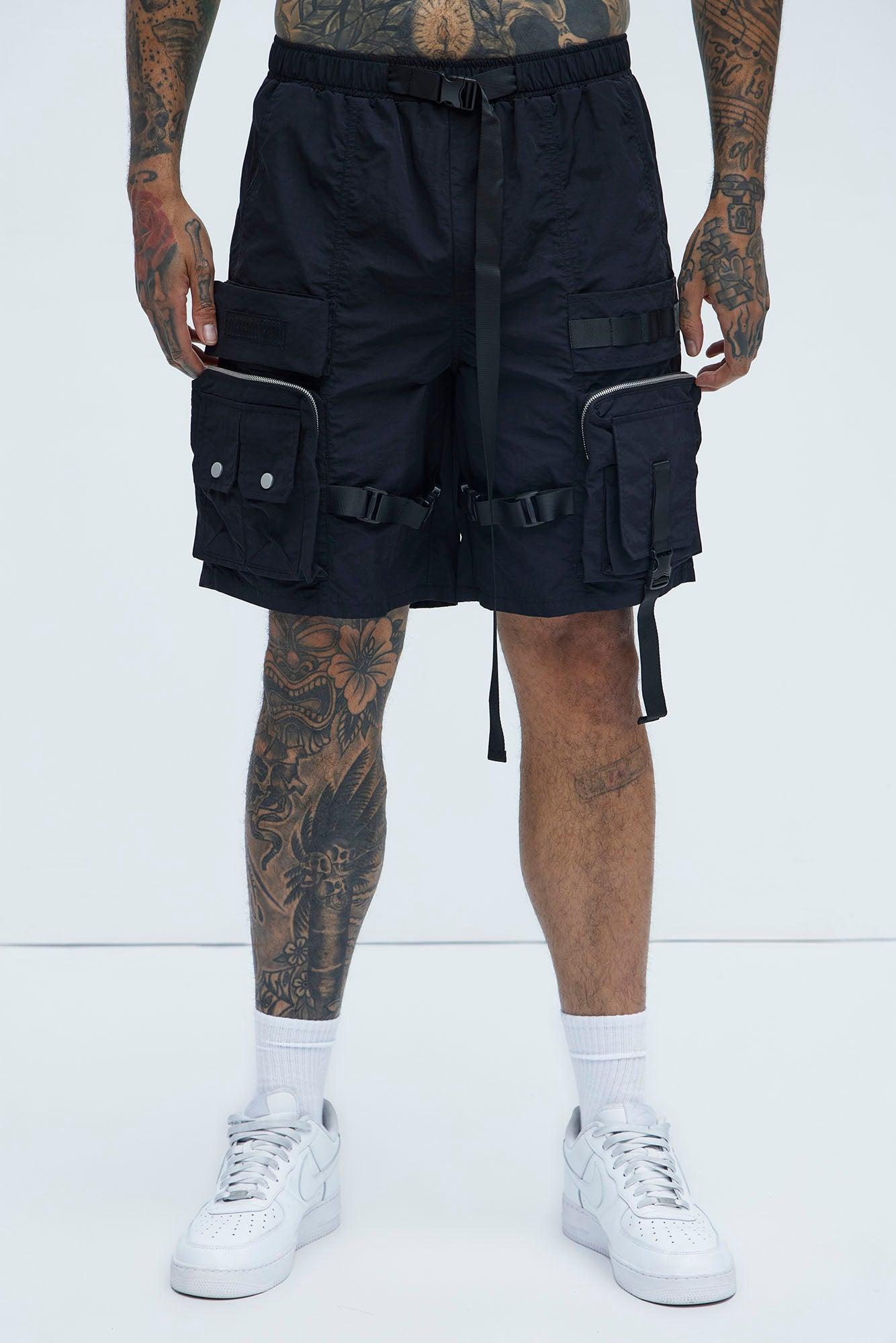 Jaxon Utility Cargo Nylon Shorts - Black Product Image