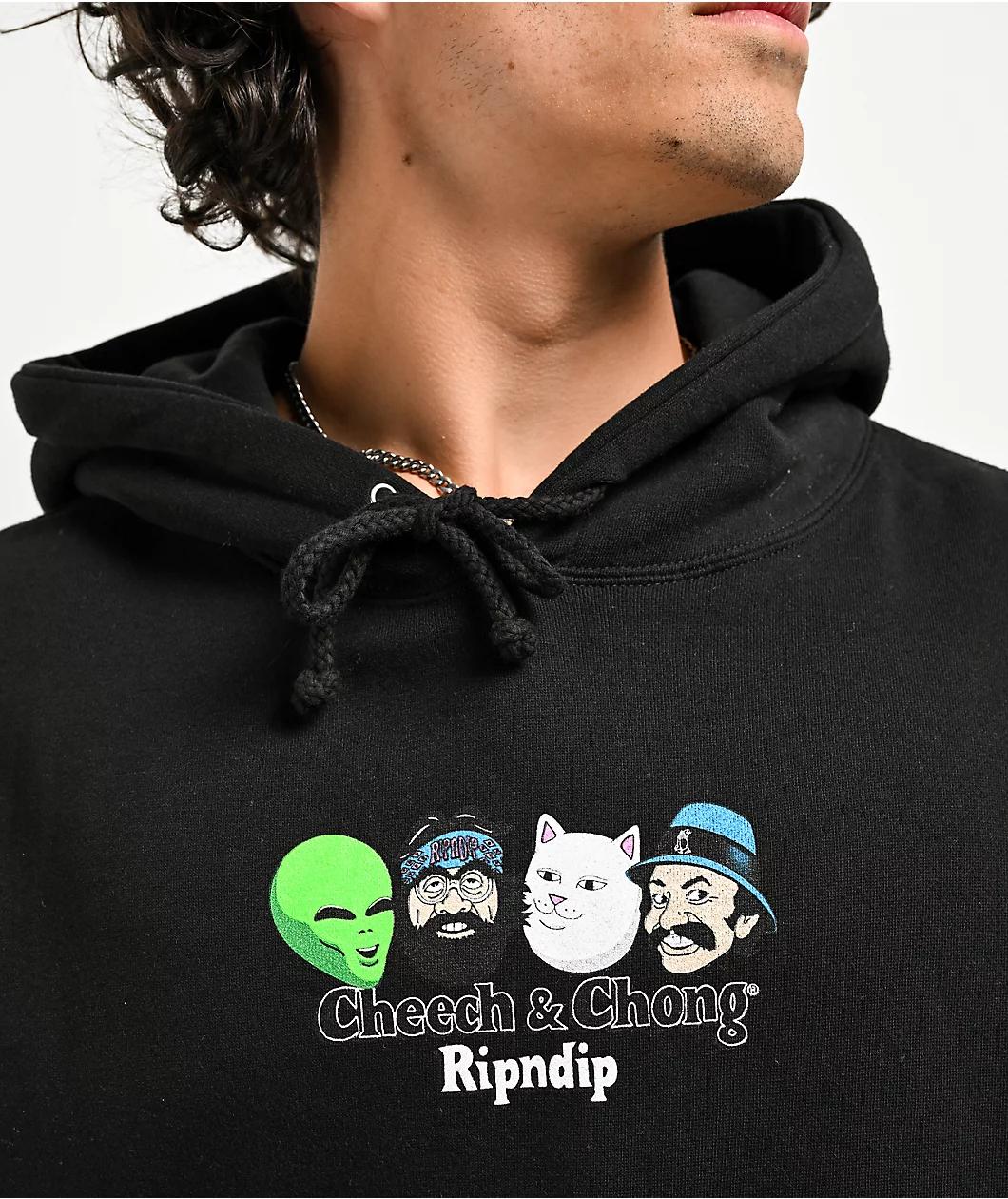 RIPNDIP x Cheech And Chong Smoke One Black Hoodie Product Image