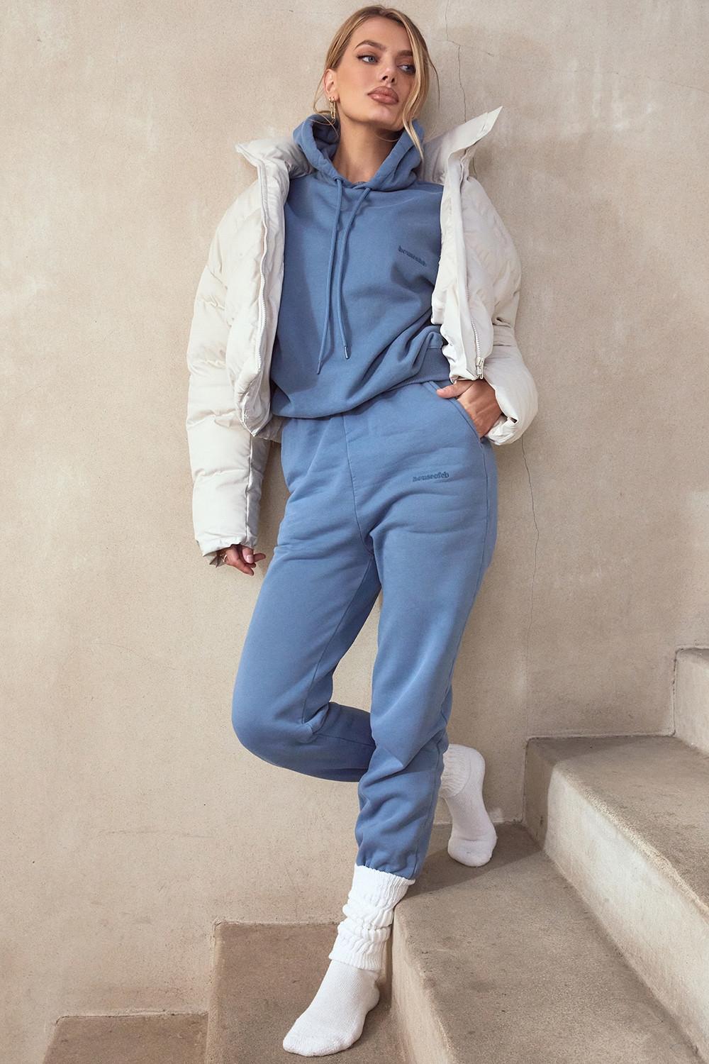 Sky  azure fleece back jogging trouser Product Image