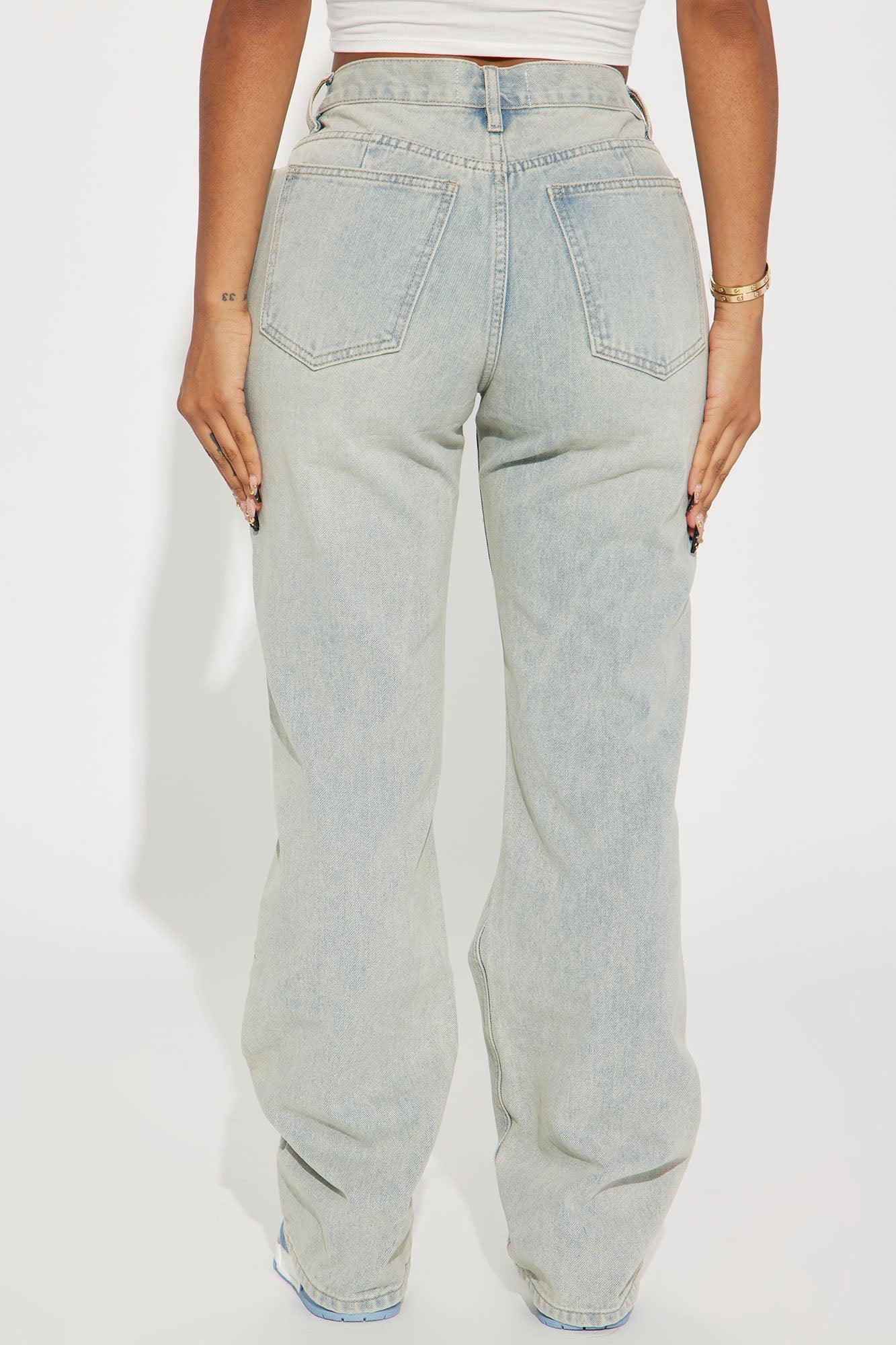 Far Away Tinted Non Stretch Straight Leg Jeans - Light Wash Product Image