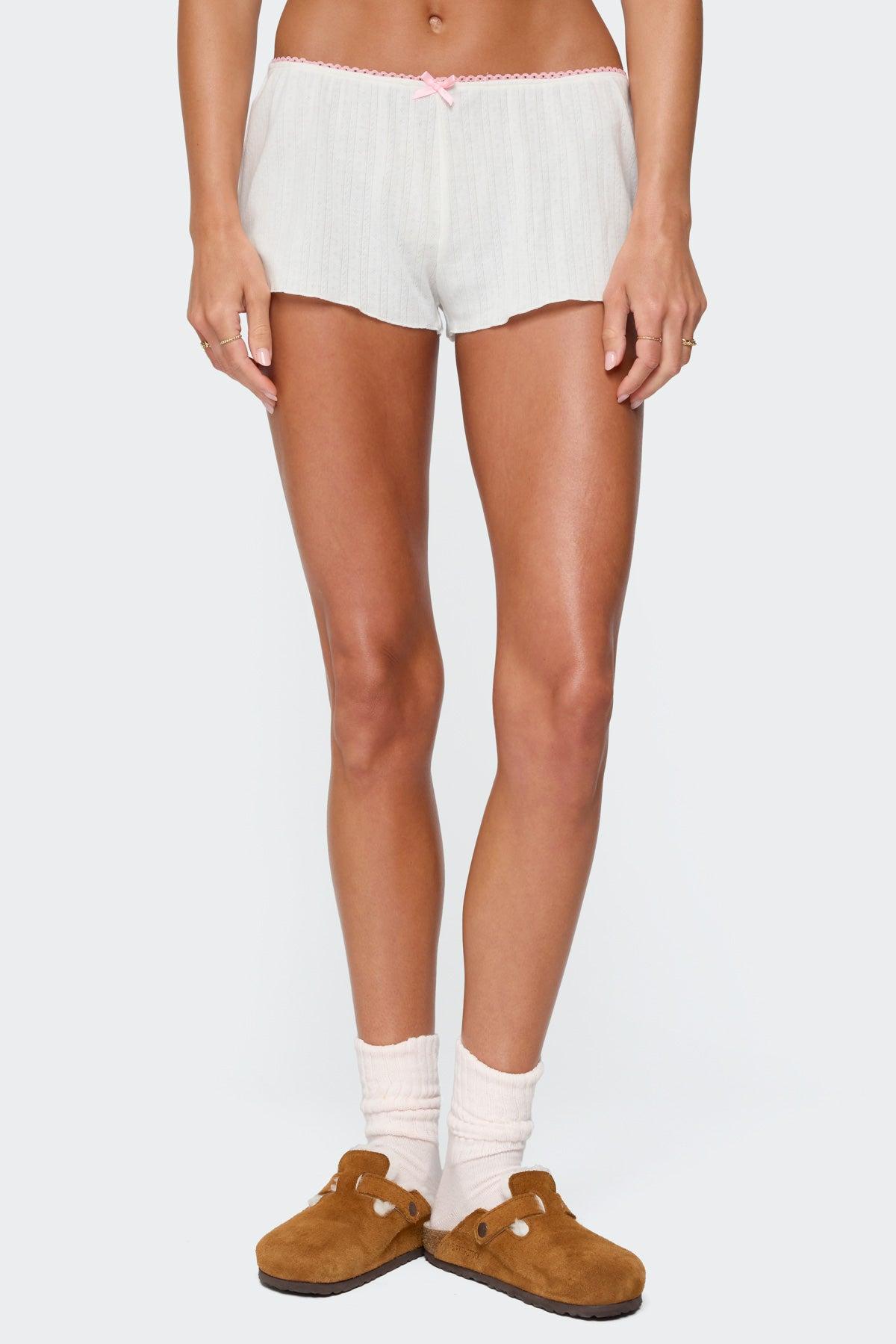 Linny Contrast Pointelle Shorts Product Image