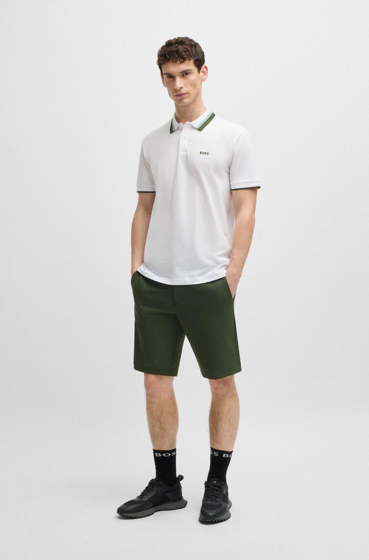 Paddy active polo shirt with contrast stripes Product Image