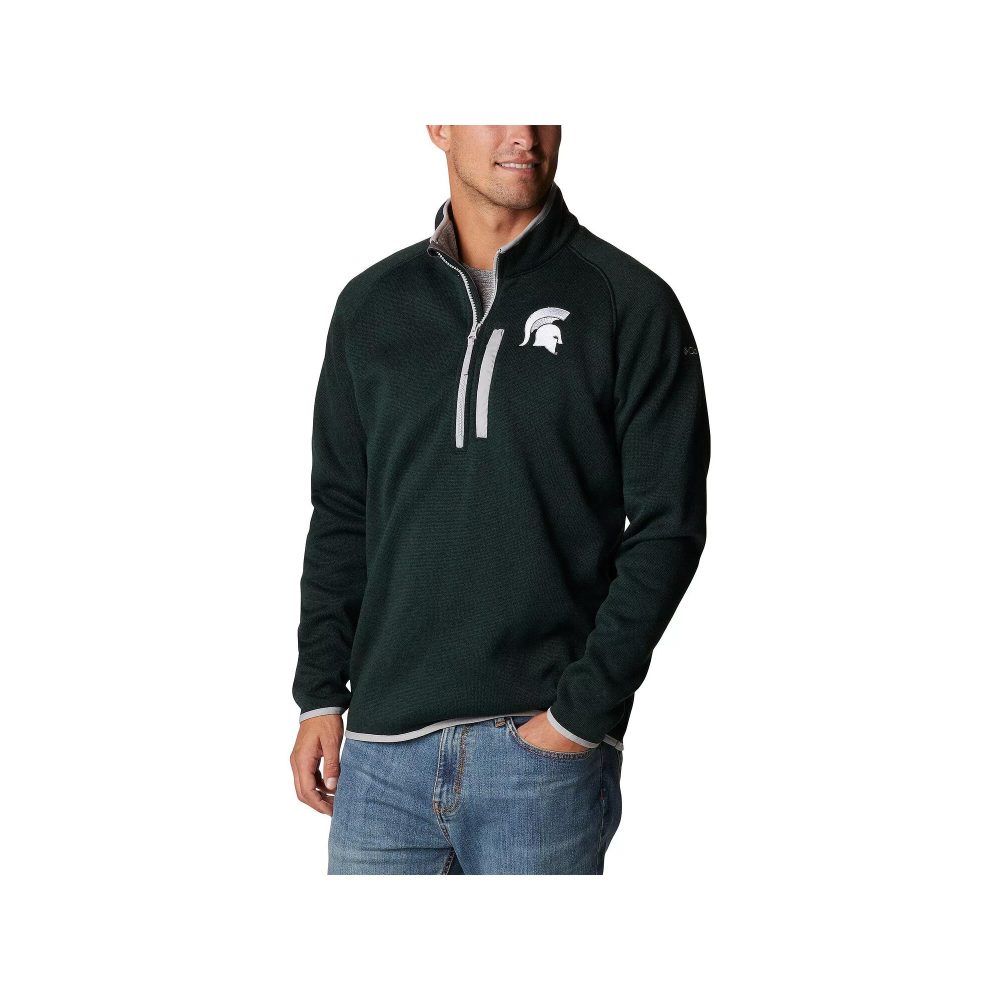 Men's Columbia Green Michigan State Spartans Canyon Point Omni-Shield Raglan Half-Zip Pullover Top, Size: Small Product Image