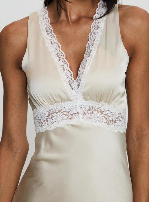 Persefonie Lace Maxi Dress Champagne Product Image