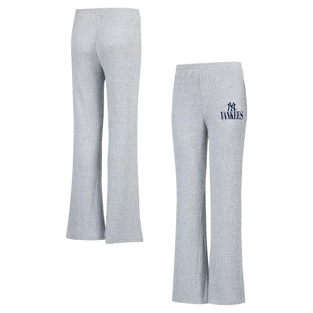 Women's Concepts Sport Gray New York Yankees Juniper Rib Knit Flare Sleep Pants,  Product Image