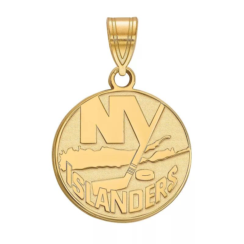 LogoArt New York Islanders Sterling Silver Medium Logo Pendant, Women's, Size: 15 mm, Gold Tone Product Image