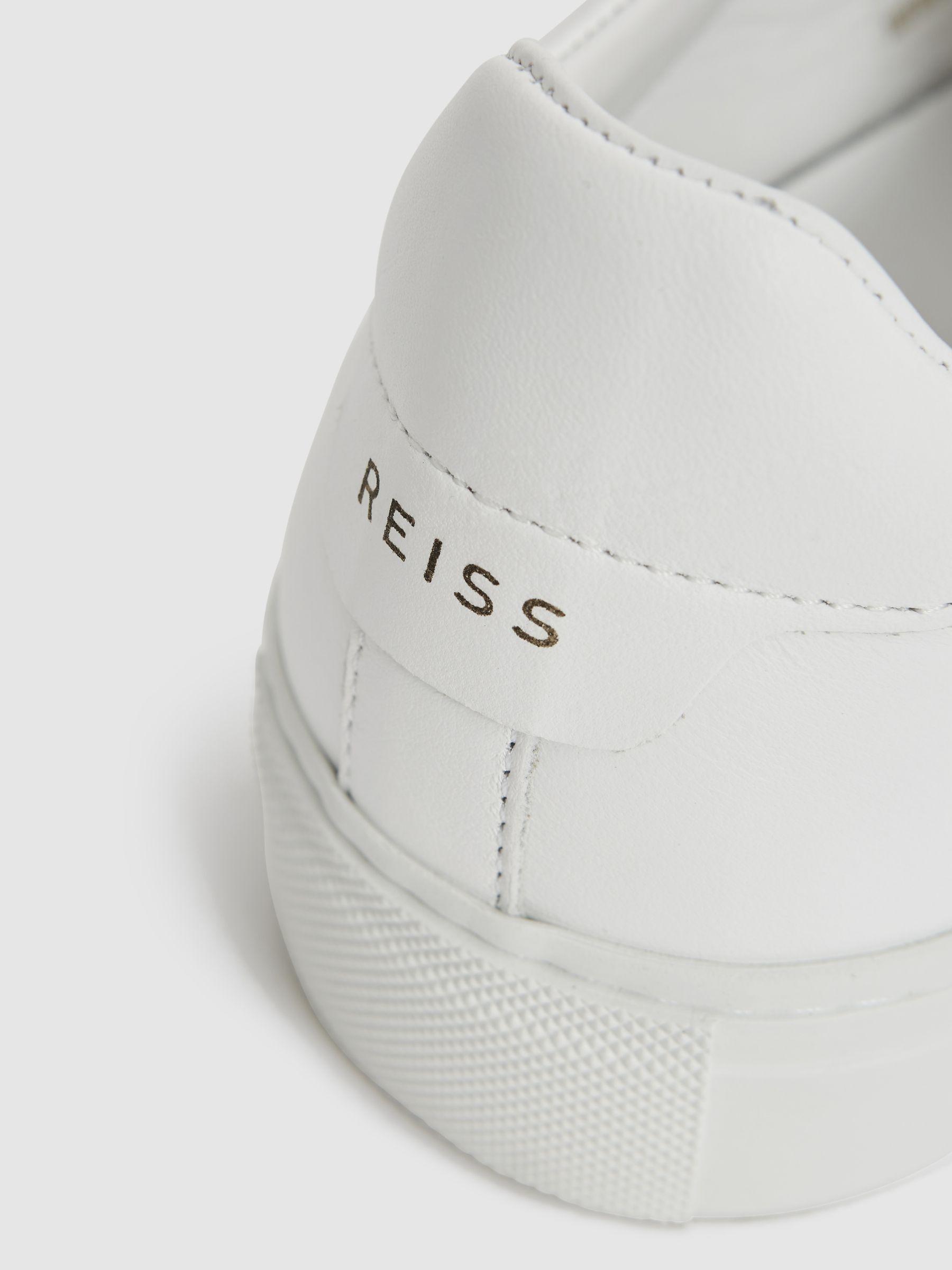 Lace Up Leather Trainers in White Product Image