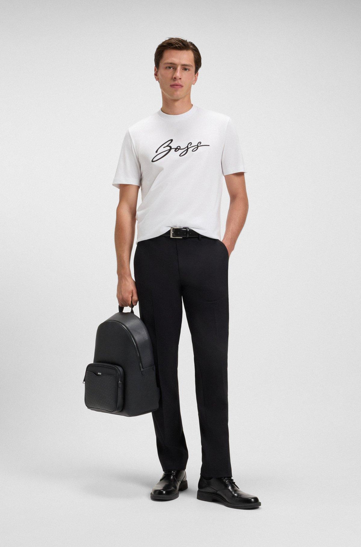 Backpack with monogram-patterned pocket Product Image