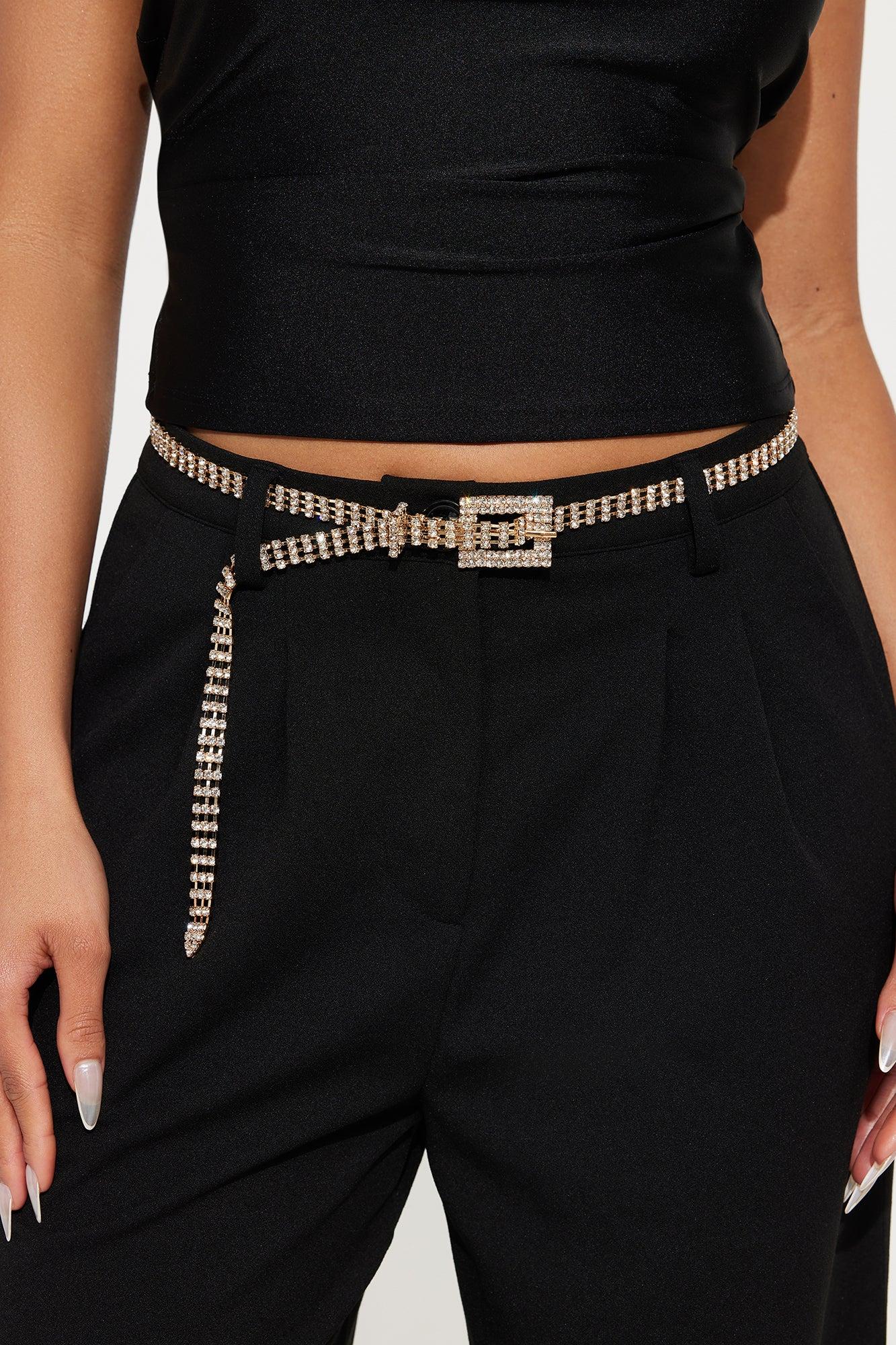 Good Times Rhinestone Belt - Gold Product Image