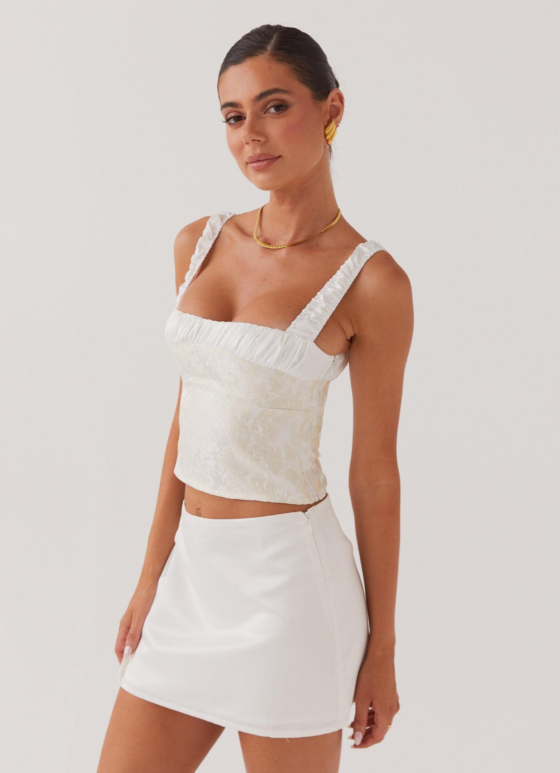 Ryder Bustier Top - Ivory Sky Product Image